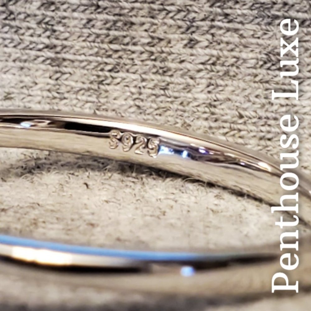 SOLID Sterling Purple Amethyst Princess Cut Ring - Picture 5 of 6
